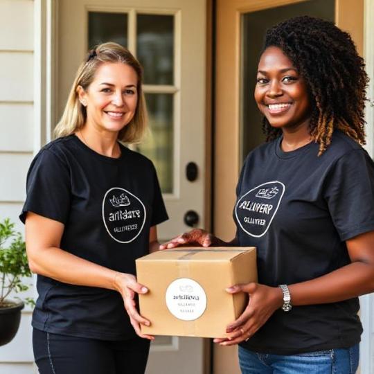 Voluntarios de AriDan Tea empacando cajas